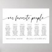 6 Tafels Onze favoriete Mensen Zitschema Plan Poster (Voorkant)