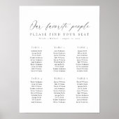 6 Tafels Stoelindeling van onze favoriete mensen Poster (Voorkant)