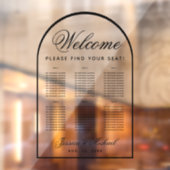 6 Tafels Trouwstoelkaart - Transparante Boog Raamsticker (Vel 2)