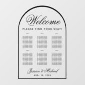 6 Tafels Trouwstoelkaart - Transparante Boog Raamsticker (Vel)