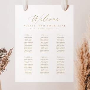 6 Tafels Welkom Zitplaats Chart Poster