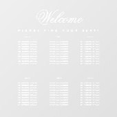 6 Tafels Wit Eenvoudig Transparant Zittingdiagram Raamsticker (Vel)