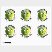 6 Tennisbal Gepersonaliseerde tekst Aangepaste Hap Ronde Sticker (Vel)
