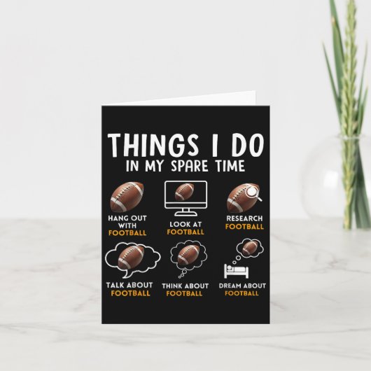 6 Things I Do In My Spare Time American Football H Kaart (Voorkant)