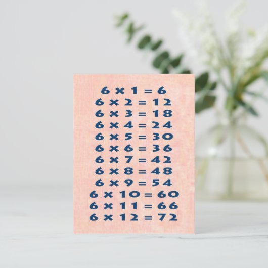 #6 Times Table Collectible Briefkaart (Staand voorkant)