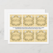 6 Tortelduifjes bruin/bruin bruiloft gunst Labels Briefkaart (Voorkant / Achterkant)