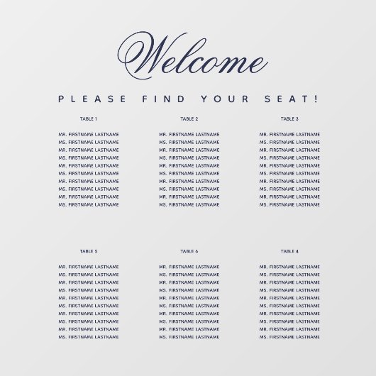 6 Transparante weergave van tabel in marineschema  Raamsticker (Vel)