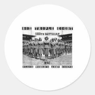 6 Triple 8 Zwarte Vrouwen Legerkorps 6888ste Goede Ronde Sticker