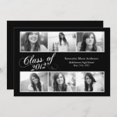 6 Uitnodiging tot Afstuderen voor fotoscript - zwa (Voorkant / Achterkant)