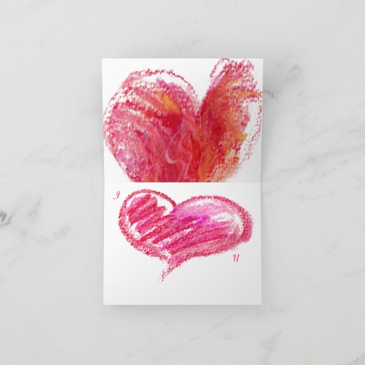 6 Valentine Hearts Greeting Card Feestdagen Kaart (Binnen)