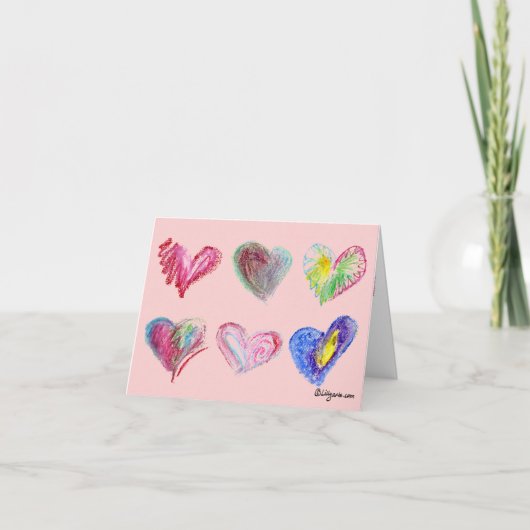 6 Valentine Hearts Greeting Card Feestdagen Kaart