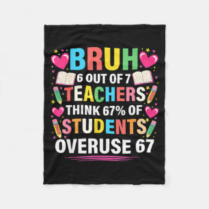 6 van de 7 leraren denken dat 67% van de studenten fleece deken