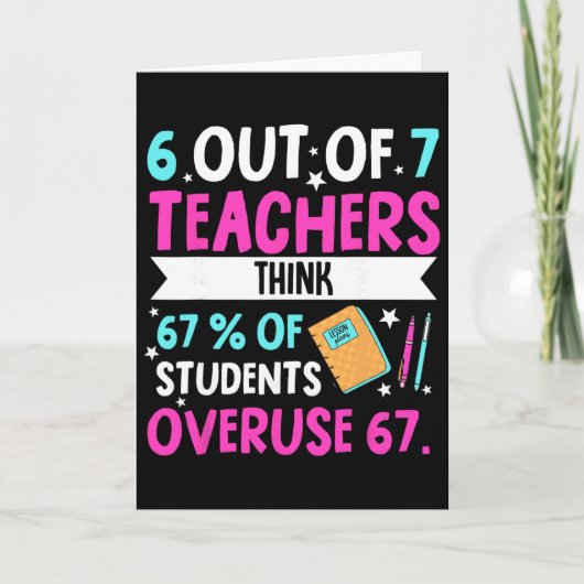 6 van de 7 leraren denken dat 67% van de studenten kaart (Voorkant)