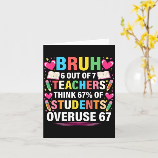 6 van de 7 leraren denken dat 67% van de studenten kaart (Gele Bloem)