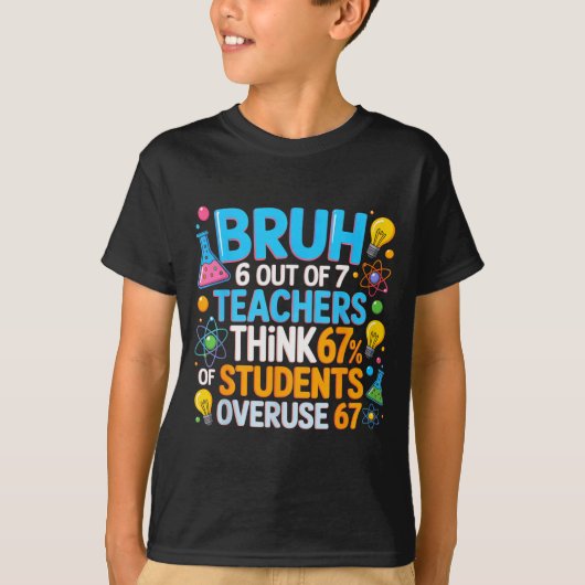 6 van de 7 leraren denken dat 67% van de studenten t-shirt (Voorkant)
