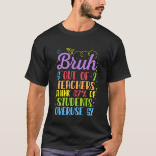 6 van de 7 leraren denken dat 67 van de studenten  t-shirt