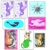 6 variëteit mermaid sticker (Voorkant)