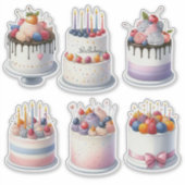 6 verjaardagstaarten sticker (Voorkant)