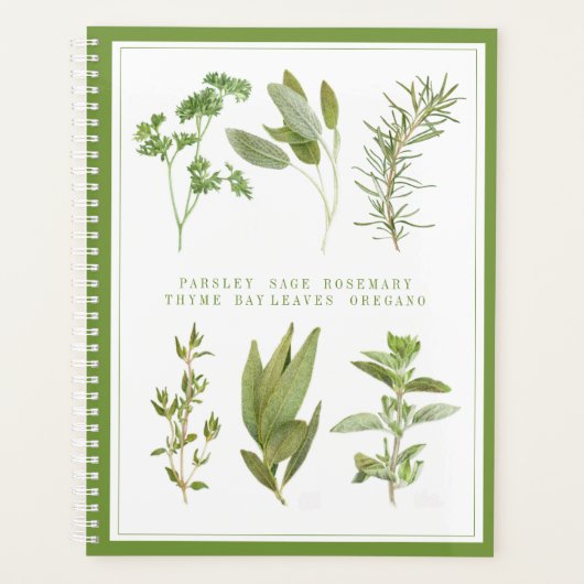 6 VERSCHE KRUIDEN 8.5x11 Planner / Groen (Voorkant)