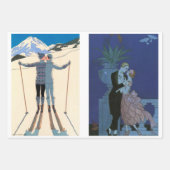 6 verschillende ontwerpen van George Barbier Inpakpapier Vel (Voorkant)