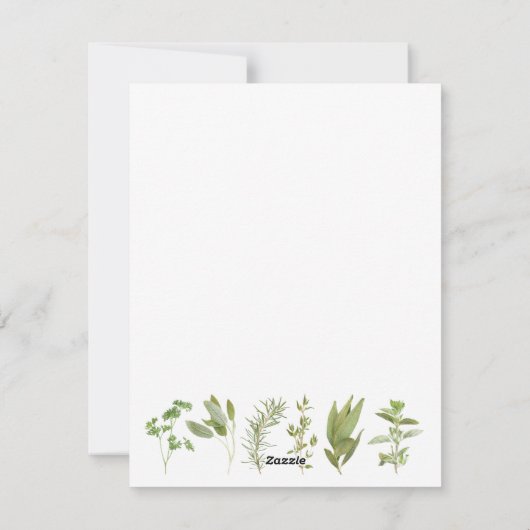 6 VERSE KRUIDEN 4.25x5.5 Blank Platte Kaart (Achterkant)