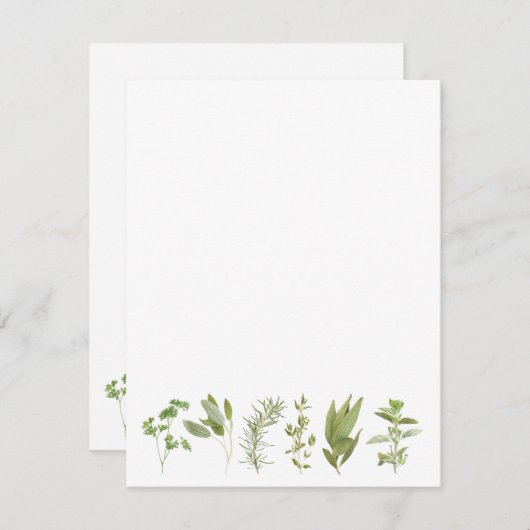 6 VERSE KRUIDEN 4.25x5.5 Blank Platte Kaart (Voorkant / Achterkant)