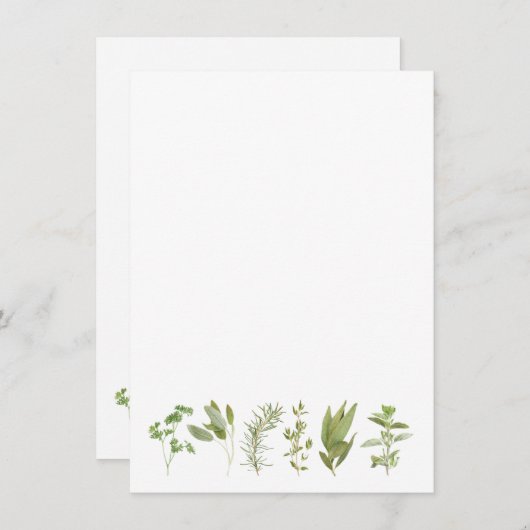 6 VERSE KRUIDEN 4.5x6.25 Blank Platte Kaart (Voorkant / Achterkant)