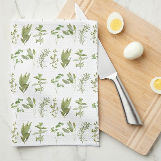 6 VERSE KRUIDEN Keukenhanddoek (all-over) (Quarter Fold)
