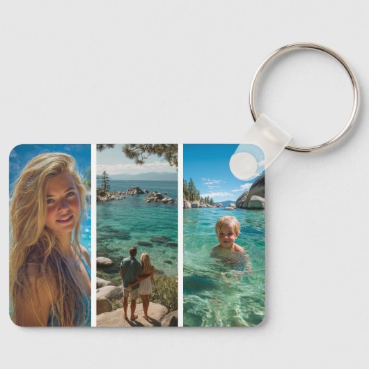 6 Verticale Streep Boho Fotocollage Sleutelhanger (Voorkant)