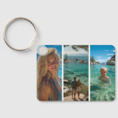 6 Verticale Streep Boho Fotocollage Sleutelhanger (Achterkant)