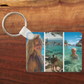 6 Verticale Streep Boho Fotocollage Sleutelhanger (Achterkant)