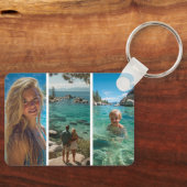 6 Verticale Streep Boho Fotocollage Sleutelhanger (Voorkant)