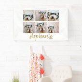 6 Vierkante fotocollage - handgeschreven lettertyp Spandoek (Insitu)