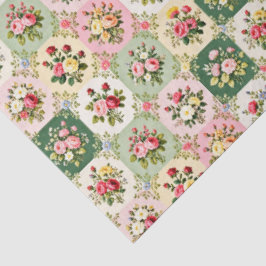6 Vintage Bloem Vignet Tissue Papieren. Tissuepapier