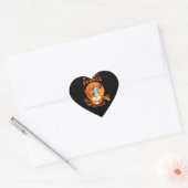 6 voet, mensen slaan een hond met Masker Halloween Hart Sticker (Envelop)