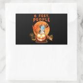 6 voet, mensen slaan een hond met Masker Halloween Rechthoekige Sticker (Tas)