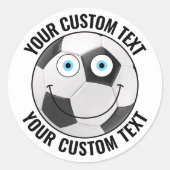 6 Voetbal gepersonaliseerde tekst aangepast blij g Ronde Sticker (Voorkant)