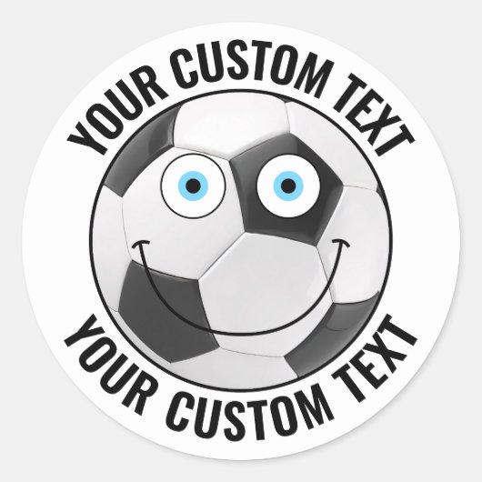 6 Voetbal gepersonaliseerde tekst aangepast blij g Ronde Sticker (Voorkant)