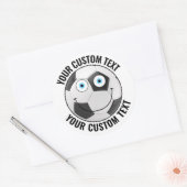 6 Voetbal gepersonaliseerde tekst aangepast blij g Ronde Sticker (Envelop)