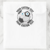 6 Voetbal gepersonaliseerde tekst aangepast blij g Ronde Sticker (Tas)