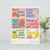 6 Vruchten Kinderen van de klaslokalen Kaarten van Briefhoofd (Staand voorkant)