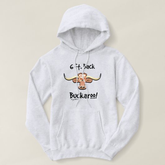 6 Vt. Terug Buckaroo. Longhorn Steer Hoodie (Design voorkant)