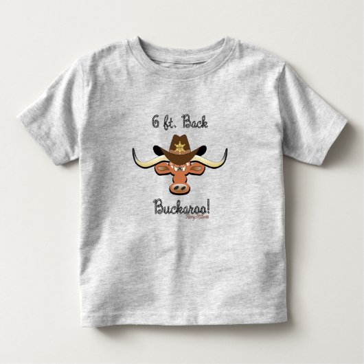 6 Vt. Terug Buckaroo, Longhorn Steer Kinder Shirts (Voorkant)
