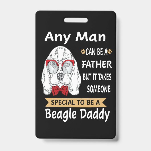 6 Willekeurig Man Beagle Daddy Badge (Voorzijde)