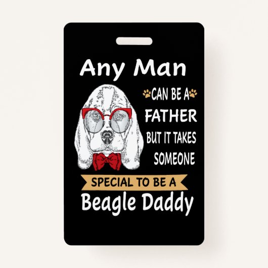 6 Willekeurig Man Beagle Daddy Badge (Voorkant)