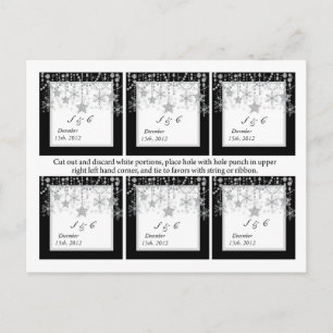 6 Winter Diamond bruiloft gunst Labels Briefkaart