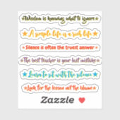 6 Wise Quotes | Motivational & Inspirational Sticker (Vel)