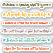 6 Wise Quotes | Motivational & Inspirational Sticker (Voorkant)