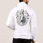 6 witte paarden hoodie (Achterkant)