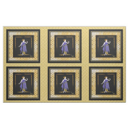 6 x 16 inch Erte Lady in blauwe panelen Stof